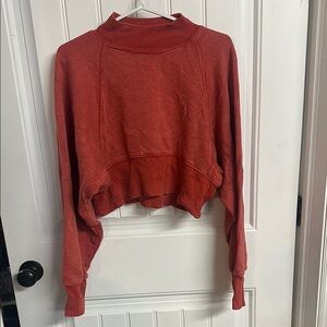 Free People Red crop sweater